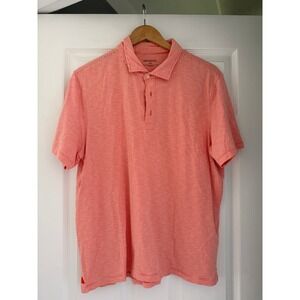 UNTUCKit Mens Orange Striped Performance‎ Polo Shirt Preppy